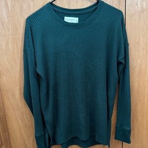 Abercrombie & Fitch Men's Dark Green Crewneck Sweater